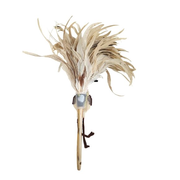 Handmade Roadrunner 22" Feather Duster Southwest Style Needlepoint Decorative - Picture 3 of 5